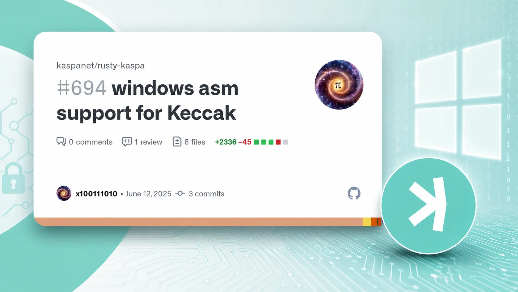 Editorial illustration for Kaspa Keccak on Windows: Assembly Support for Faster Cryptography