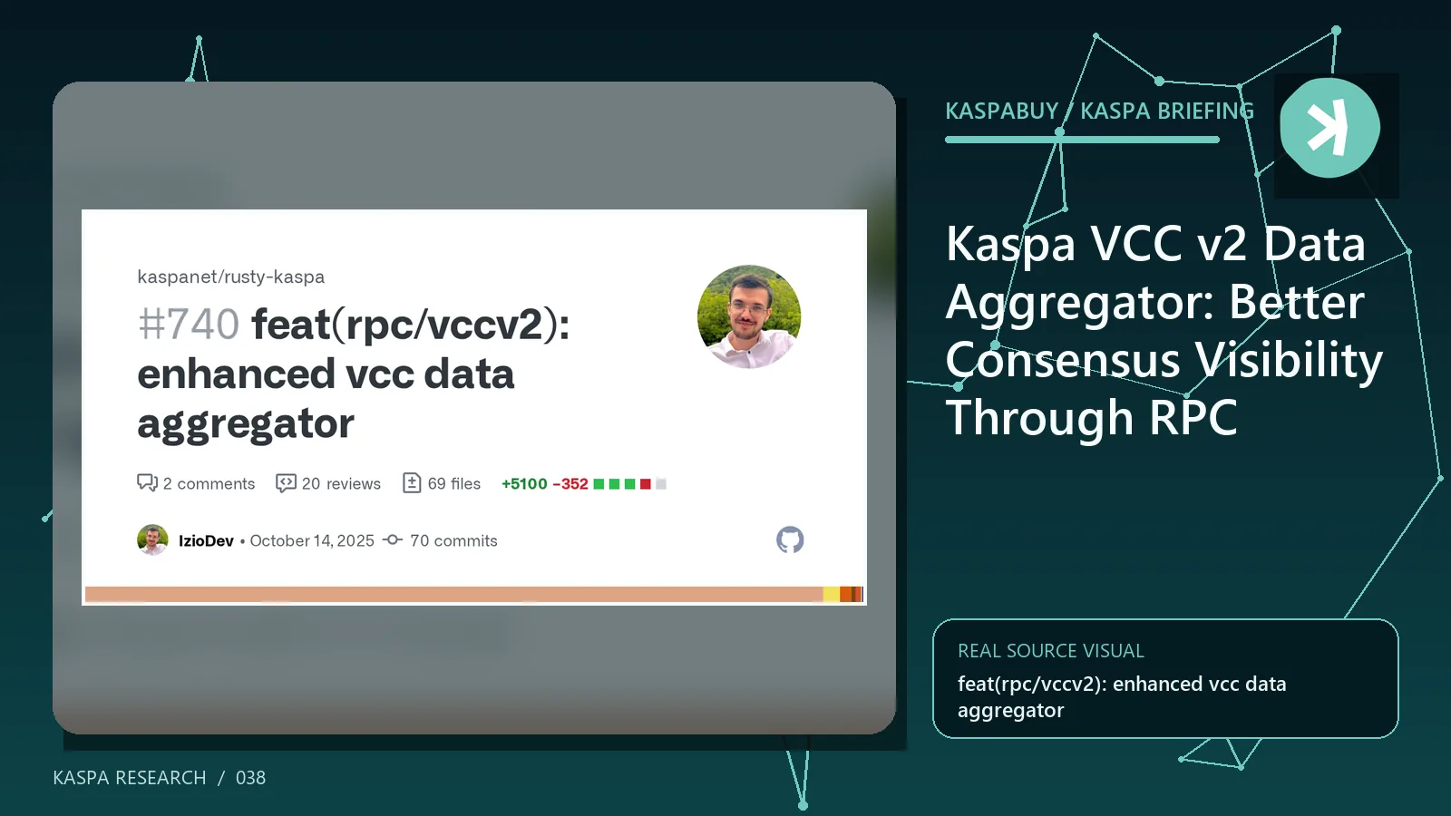 Editorial illustration for Kaspa VCC v2 Data Aggregator: Better Consensus Visibility Through RPC