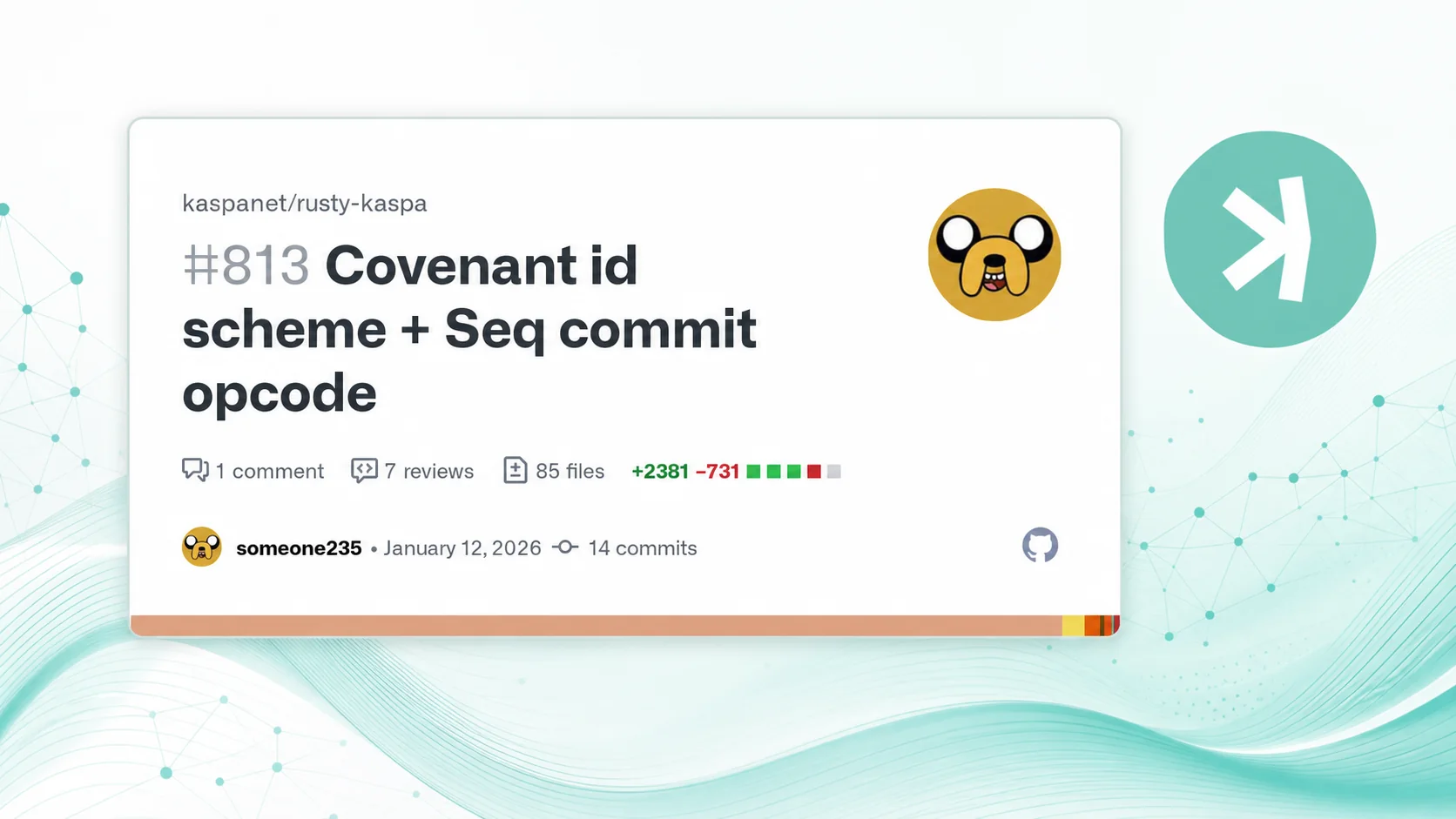 Editorial illustration for Kaspa Covenant IDs and Sequencing Commitments: The January 2026 Merge
