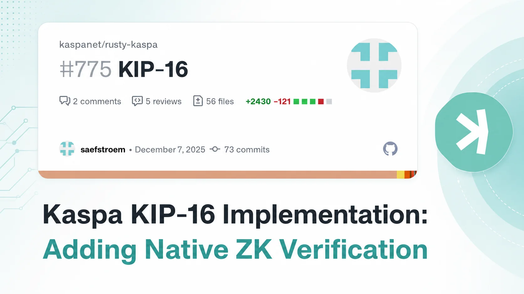 Editorial illustration for Kaspa KIP-16 Implementation: Adding Native ZK Verification