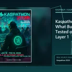 Editorial illustration for Kaspathon 2026: What Builders Tested on Kaspa Layer 1