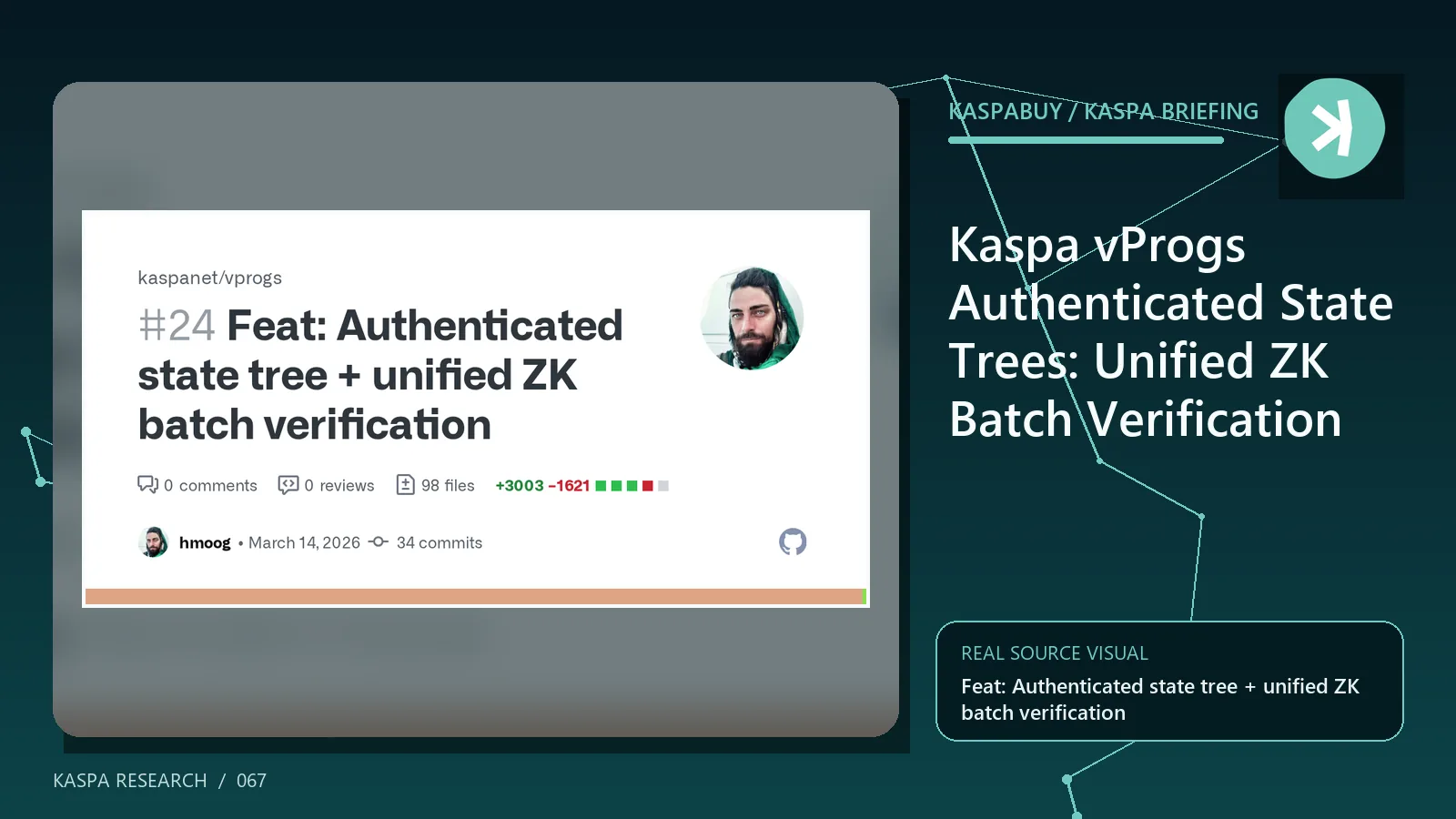 Editorial illustration for Kaspa vProgs Authenticated State Trees: Unified ZK Batch Verification