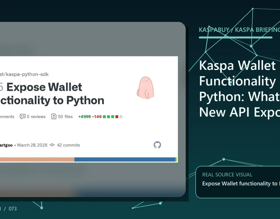Editorial illustration for Kaspa Wallet Functionality in Python: What the New API Exposed