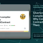 SilverScript compiled contract artifact labeled by compiler version in a Kaspa development workflow