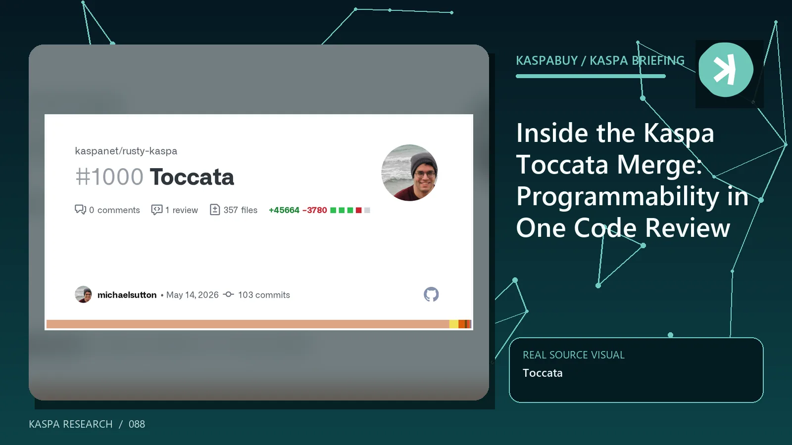Rusty Kaspa Toccata branch merging 103 reviewed commits into the master code line