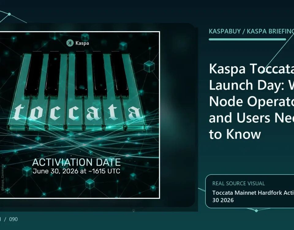 Kaspa node operators checking the Toccata v2.0.0 release and mainnet activation score