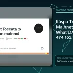 Kaspa Toccata activation threshold at DAA score 474,165,565 on a BlockDAG timeline