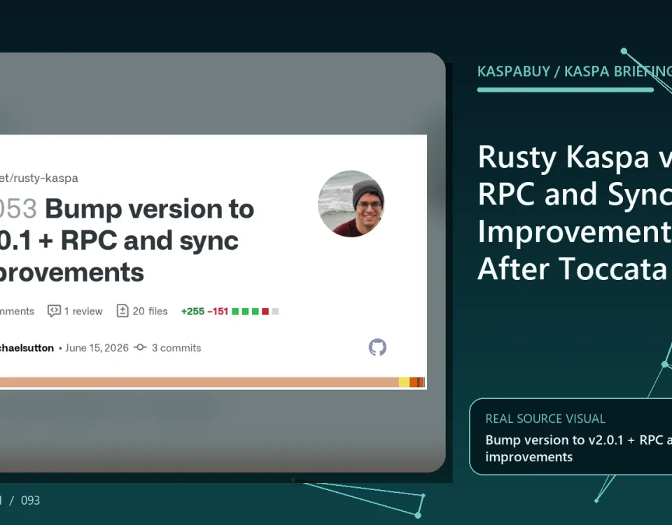 Rusty Kaspa v2.0.1 node showing lane-proof RPC and safer SMT synchronization status