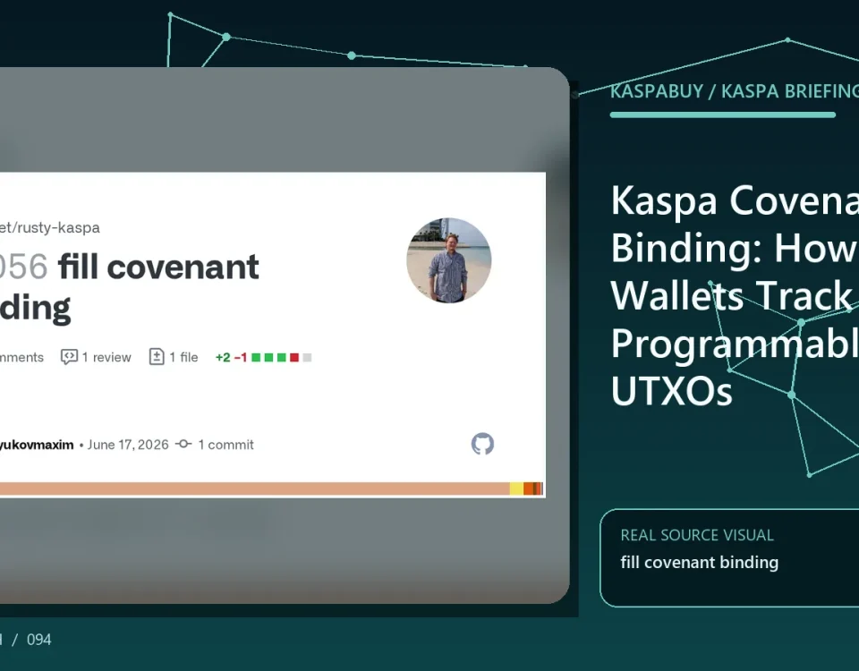 Kaspa wallet and RPC indexer following a covenant ID across programmable UTXO transitions
