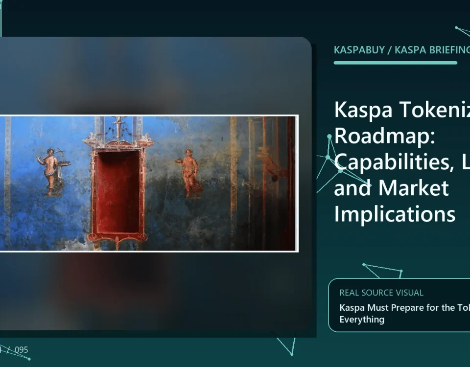 Kaspa tokenization capability map connecting covenant UTXOs, ZK proofs and regulated real-world assets