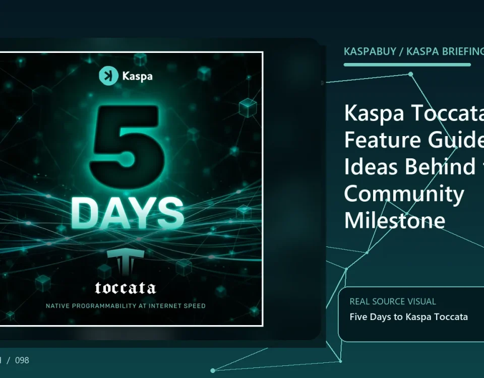 Six-part Kaspa Toccata feature map centered on covenants, ZK proofs and sequencing lanes