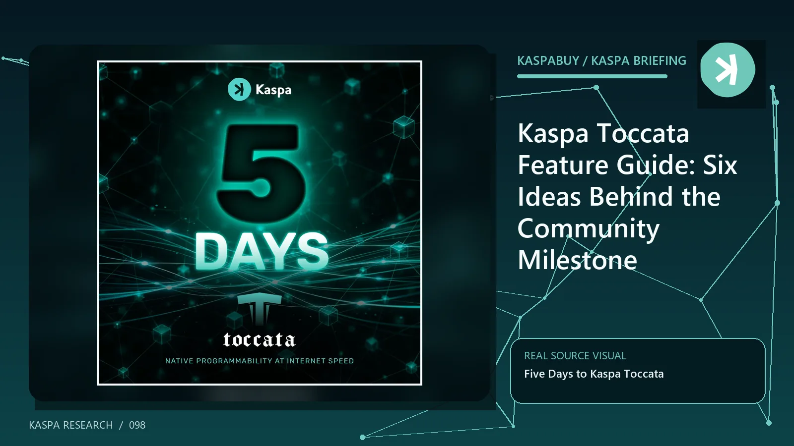 Six-part Kaspa Toccata feature map centered on covenants, ZK proofs and sequencing lanes