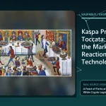 Kaspa Toccata activation timeline compared with a neutral KAS daily price range chart