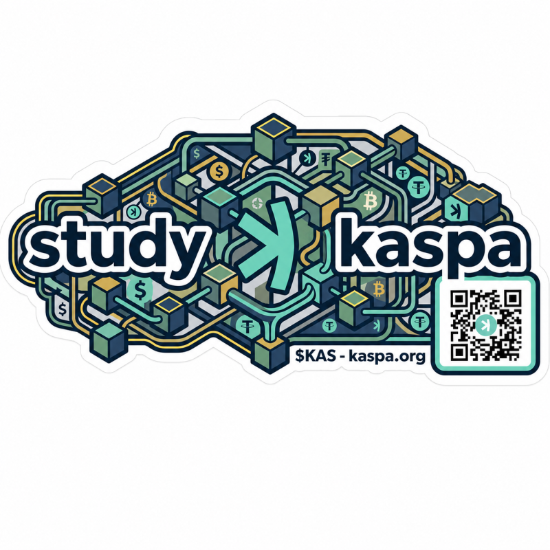 Kaspa Ghost Mascot Sticker - Coated Paper Vinyl Decal