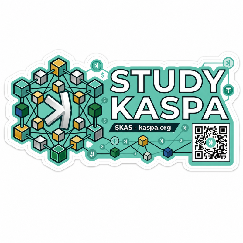 Kaspa Wordmark Text Logo Sticker - Coated Paper Vinyl Decal